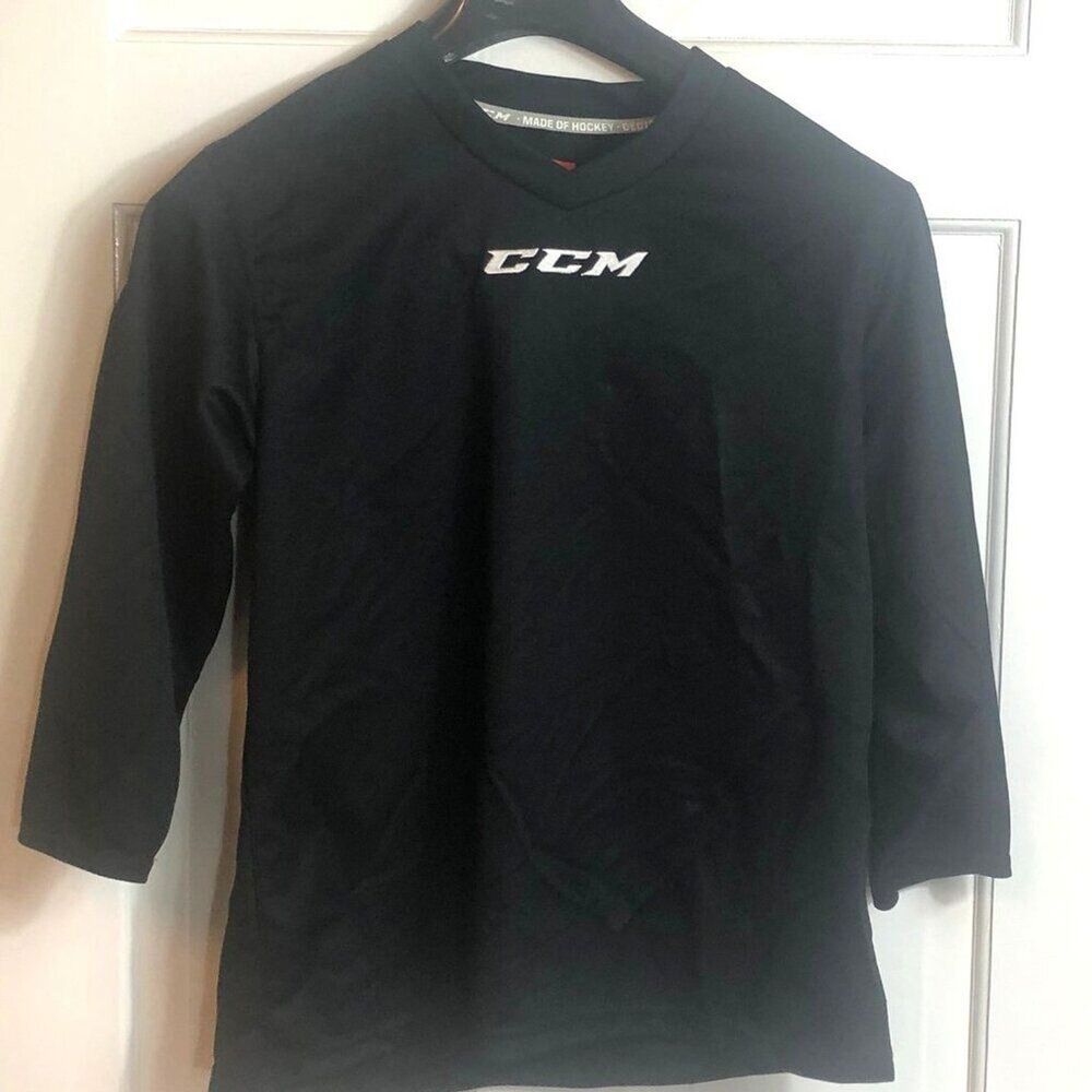 CCM JUNIOR GOALIE CUT PRACTICE JERSEY BLACK HOCKEY Size S/M